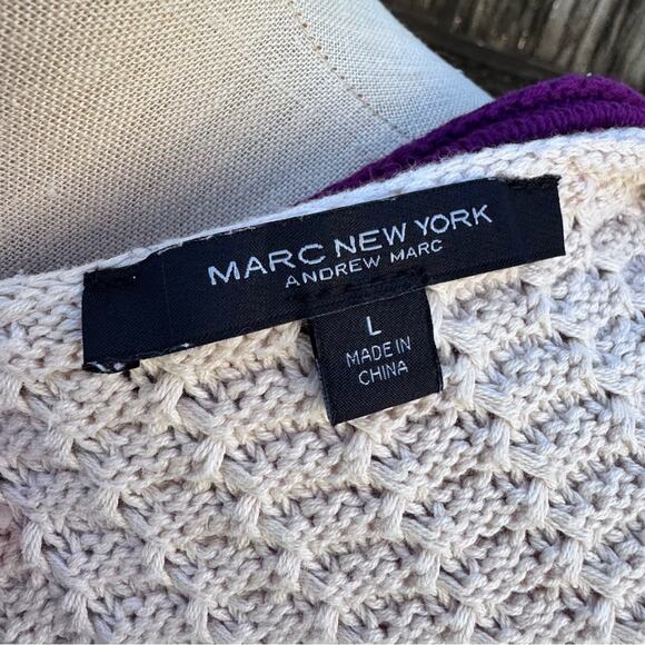 Marc New York Knit Cotton Tank Top Cream Boho Festival Women's Large - Picture 7 of 8